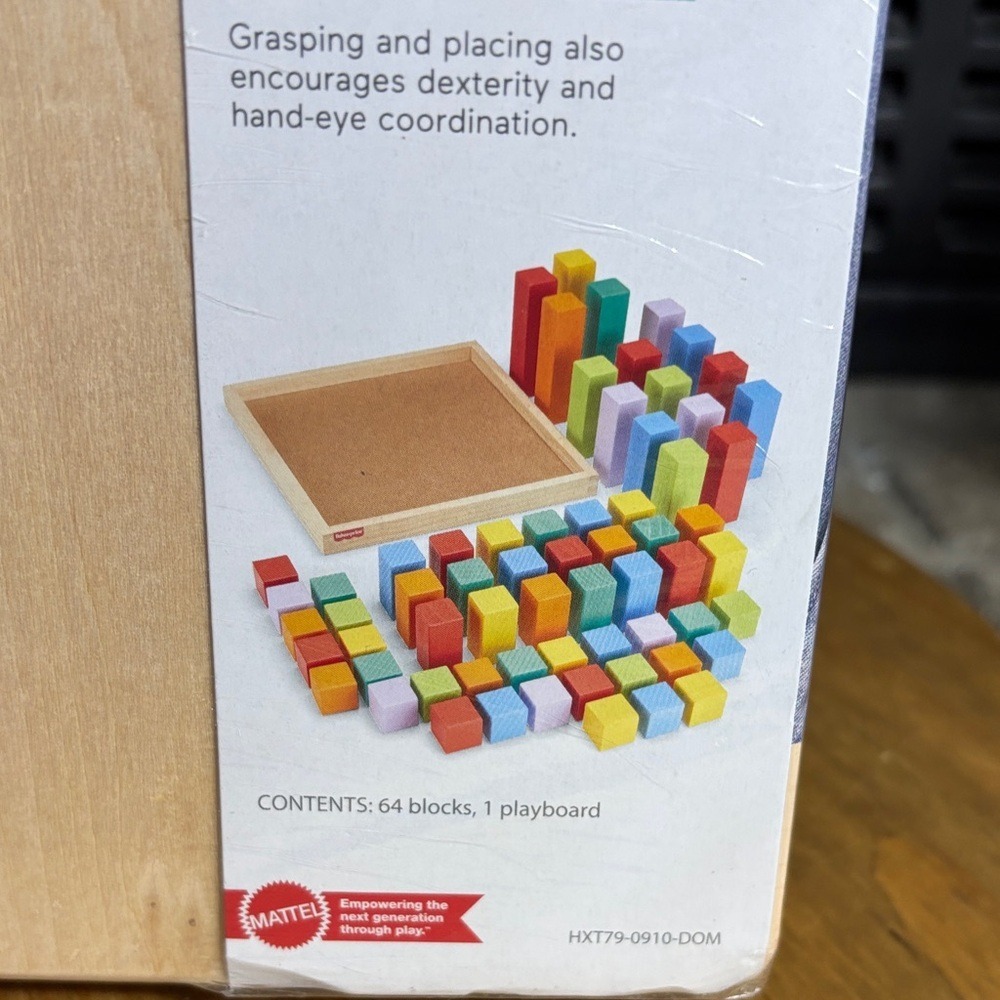 Fisher-Price Toddler Wooden Stacking Blocks 65 Pieces Preschool Learning Toy NEW - Picture 9 of 13